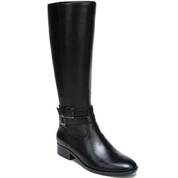 Naturalizer Reid womens leather block heel knee-high boots (WIDE CALF) - Picture 1 of 7
